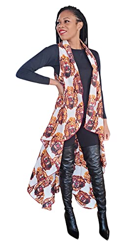 Dupsie's Lion African Print Fashion Shawl wrap with Armholes Light-weight with Belt2