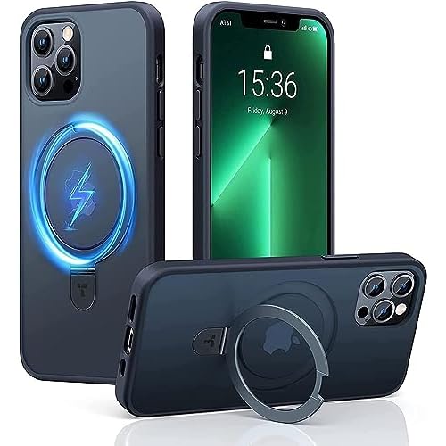 TORRAS Upgraded 360 Rotatable Magnetic Ring for iPhone 16 Pro Max Case, Fit for MagSafe with Stand Ring Holder, 16FT Mil-Grade Shockproof Translucent for iPhone 16 Pro Max Phone Case Ostand,