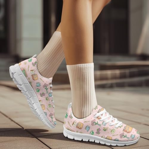 SYtrade Tennis Shoes Women Lace Up Athletic Sneakers White Sole3