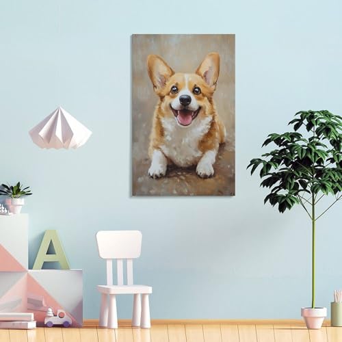 Tableau Corgi déco murale 30x45cm DHBANEIOK pour salon - 4