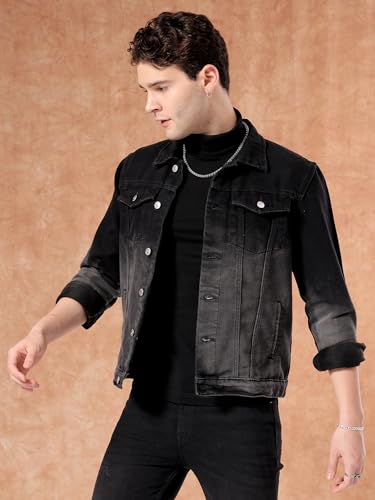 Image of The Indian Garage Co Men Black Denim Jacket