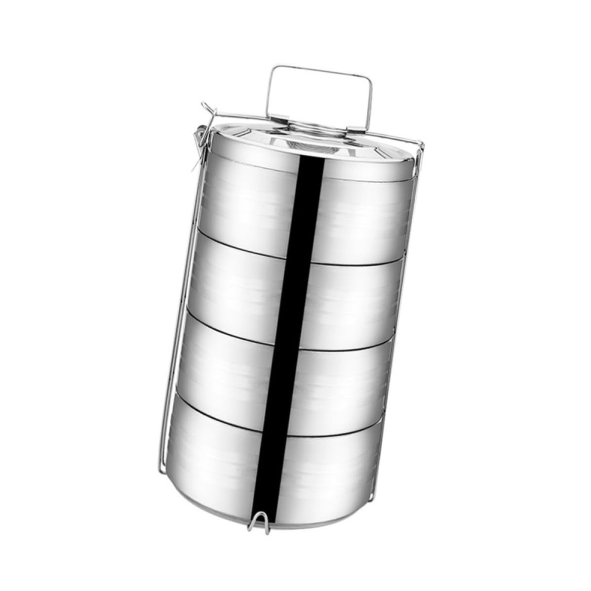 Operitacx Fiambrera Contenedor de Almuerzo Portátil Térmica de Acero Inoxidable Diseño de 4 Niveles que Conserva el Sabor Original Adecuado para Picnic y Escuela