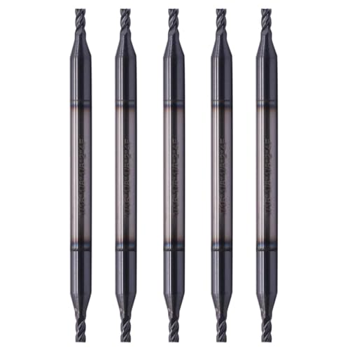 Image of 5Pcs 1 /16 inch 4 Flute Solid Carbide Square End Mill, Double End, AlTiN Coated | 35 Degree Helix, 1 /16 inch Cutting Diameter, 1 /8 inch Shank Diameter, 1 /8 inch Length of Cut, 2 inch Overall Length