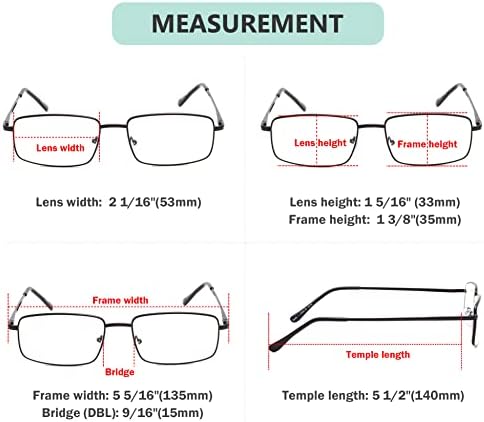 Eyekepper 3-pack Readers Men Rectangular Spring Temple Large Metal Reading Glasses - Black +1.25 — view 2