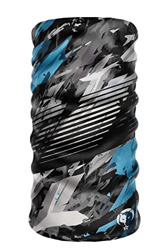 Extreme Dijital Desing Seamless +UV Mavi Renkli Desenli Boyunluk Bandana Buff Saç Bandı Maske Balaklava Toka