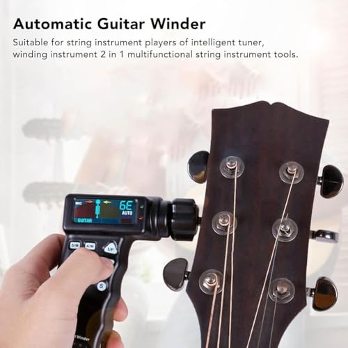 Afinador de guitarra eléctrica automático profesional con pantalla LCD a color, batería de litio integrada de 2600 mAh, multifuncional para guitarras y ukeleles