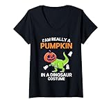 Photo Gallery donna i m really a pumpkin halloween costume carino zucca dinosauro maglietta con collo a v Photo Gallery donna i m really a pumpkin halloween costume carino zucca dinosauro maglietta con collo a v