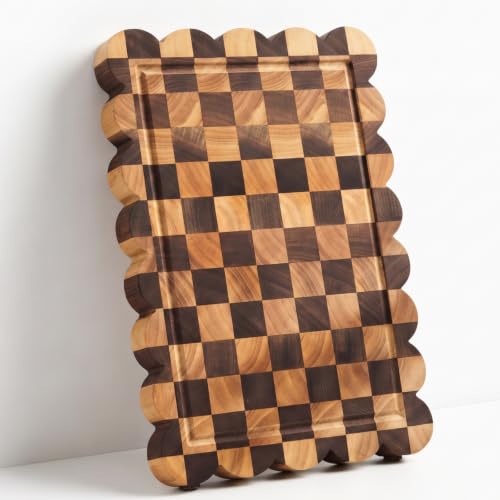 Tabla de cortar rectangular de madera de 42x30 cm miniatura 1