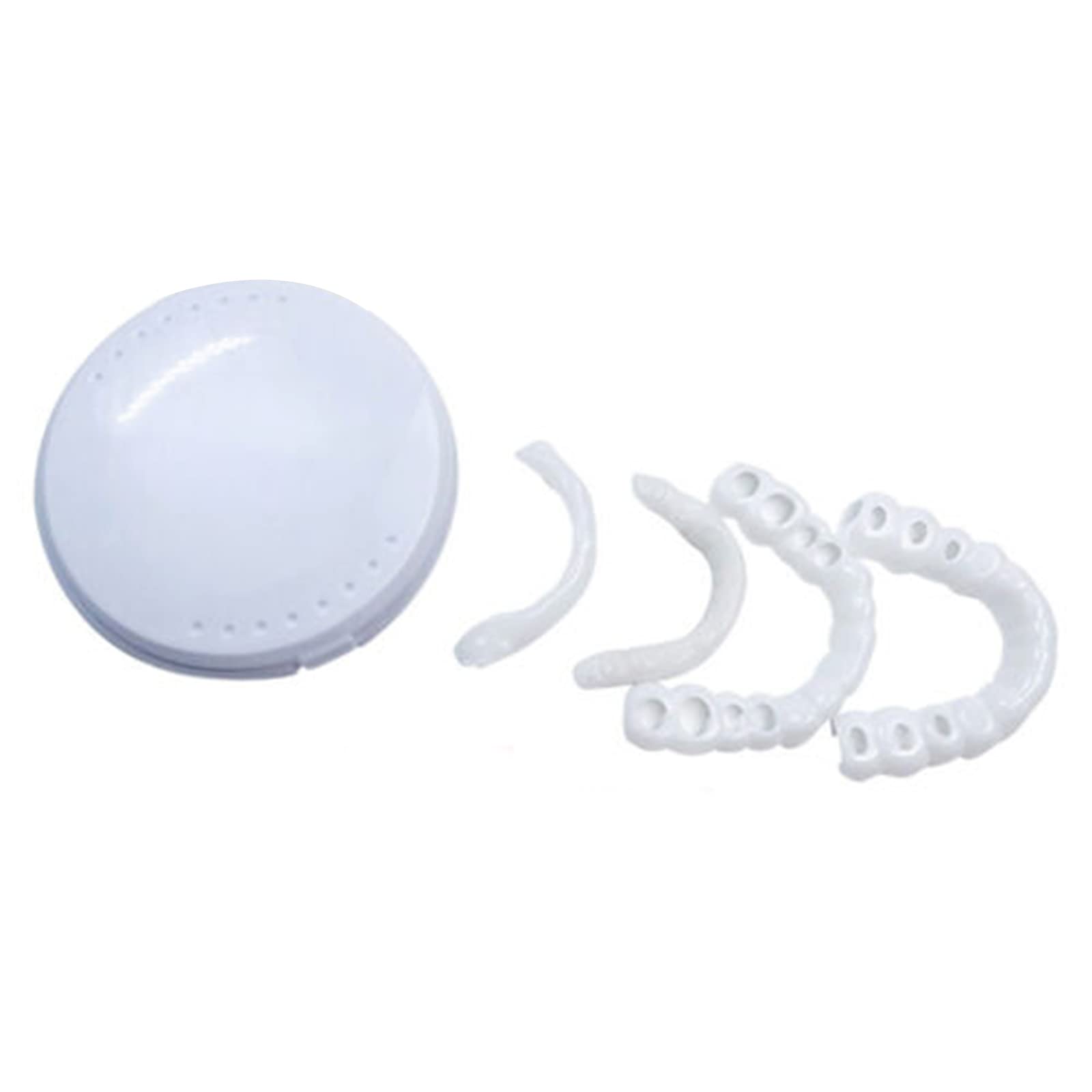 Flueyer 1 Pair Fake Teeth, Veneers Dentures Teeth Socket for Women and Men Upper Smiling Veneers And Lower False Tooth Cover Temporary Teeth for Missing Teeth