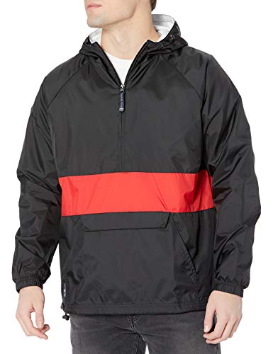 Image of Charles River Apparel Unisex Classic Solid Pullover, Water-Resistant Windbreaker with Flannel Lining