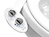 LUXE Bidet NEO 185 - Self-Cleaning, Dual Nozzle, Non-Electric Bidet Attachment for Toilet Seat, Adjustable Water Pressure, Rear and Feminine Wash (White)
