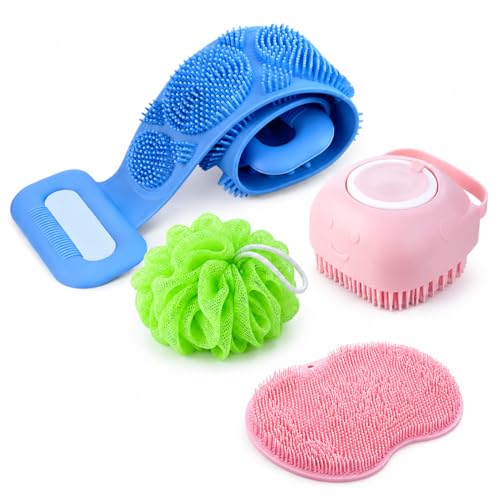 Image of 4-in-1 Silicone Bathing Combo Set, Multicolor | For Men & Women