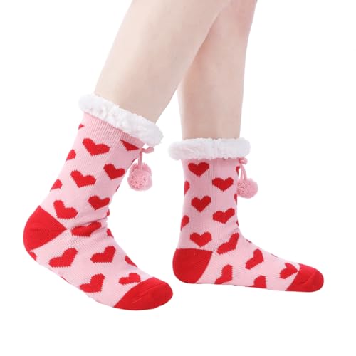 Image of Chassic Sherpa Lined Slipper Socks for Women, Non-Slip Cozy Winter House Socks, Soft Fuzzy Socks, Christmas Gifts for Women & Ladies Stocking Stuffers