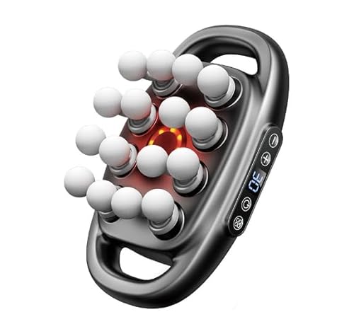 UtaUla - 16 Heads Massage Gun with Red Light Therapy,Portable Muscle Massage Gun with 3 Modes & 30 Speeds for Neck Back Leg Shoulder Pain Relief, Quiet Electric Handheld Massager for Athletes & Home Office
