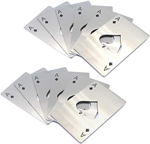 FGen 12PCS Spades A Bottle Opener Creative Poker Shaped Stainless Steel Opener Bottler Beer Starter Suitable For Wallet