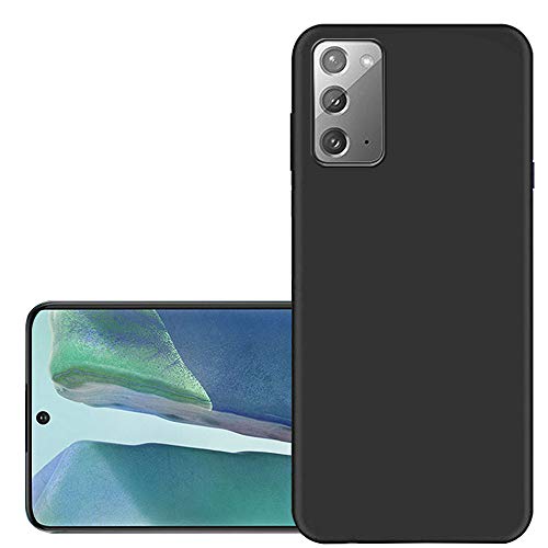 Image of TheGiftKart Protective Sleek Back Cover Case for Samsung Galaxy Note 20 | Soft TPU Rubberised Matte Cover | Camera Protection Bump (Black)