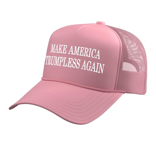 Make America Trumpless Again Trucker Hat with Adjustable Mesh Back Pink
