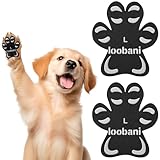 Dog Paw Protector Pads for Senior Dogs - Anti-Slip Dog Toe Grips Pads with Strong Traction for Hardwood Floors & Slippery Floors, Dog Shoes Boots Socks Replacement, 12 Sets (48pcs) Black L