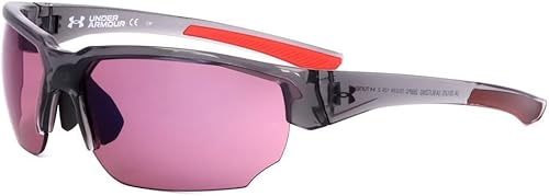 Under Armour Gafas de sol Blitzing Wrap Golfing para hombre, marco gris/lentes afinadas de golf, Gris