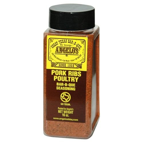 Angelos Bar-B-Que Seasoning 16oz Container (Pack of 3) (Pork Ribs & Poultry)