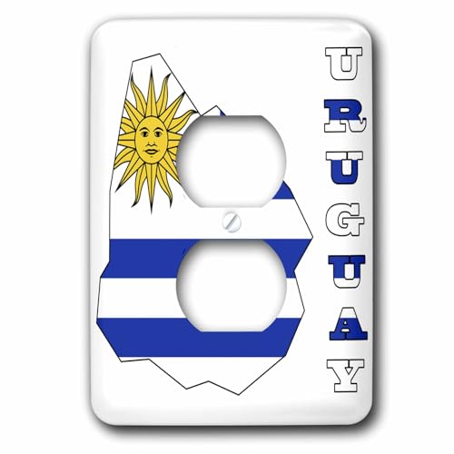 Drapeau Uruguay plaque de prise double décorative multicolore 3dRose lsp_58712_6 - 2