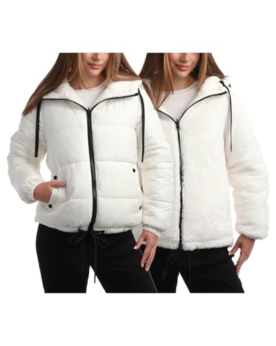 Steve Madden Women's Winter Jacket - Heavyweight Reversible Quilted Puffer Parka Coat Faux Fur Lined Jacket for Women (S-XL)
