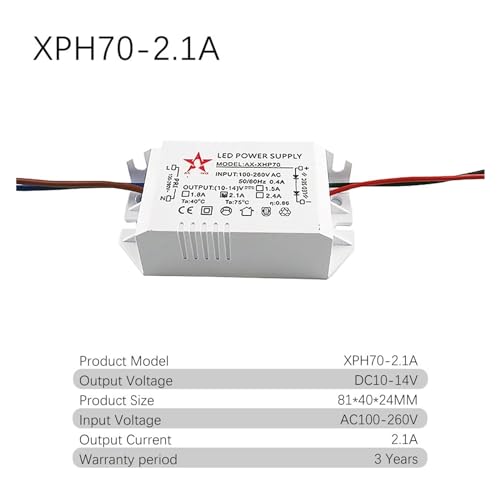 Alimentation LED Pro 2.1A AC/DC - Composants Durables pour Module XHP70 - 3