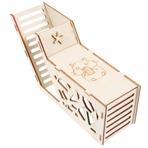 ハムスターおもちゃ ケージリスハウス 木製隠れ家 ハムスターハウス モルモット用 黒色 家庭用