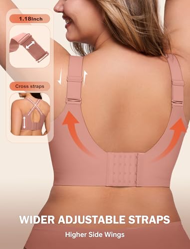 Image of LetsJoli Bras for Women Supportive Wireless Push Up Bra Full Coverage No Underwire Seamless Plus Size for Older Women