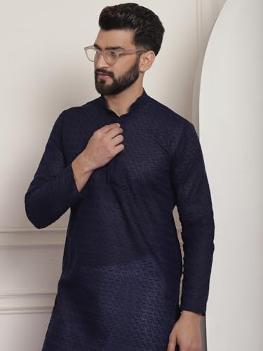 Image of SOJANYA Men's Silk Blend Regular Fit Casual (Since 1958 Woven Design Kurta with Churidar & Embroidered Nehru Jacket