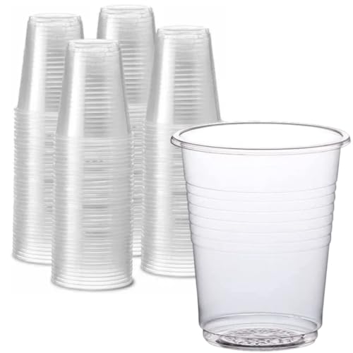 Prieto Larrey - Pack 500 Vasos Reutilizables de Plástico Polipropileno Transparentes - 220ml - Ideal para fiestas y eventos (500, 220ml)