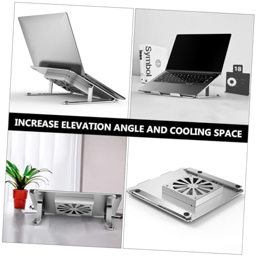 Base para laptop ajustable de aleación de aluminio plateada miniatura 5