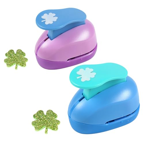 Juego de 2 perforadores con diseño de trébol de cuatro hojas de papel, perforadora creativa, para álbumes de recortes, álbumes de fotos, manualidades, etiquetas de regalo