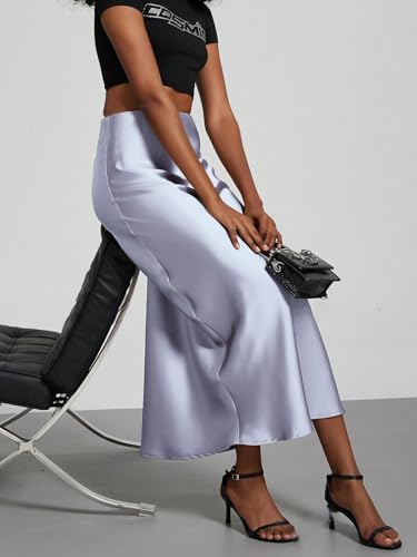 EARKOHA Womens Fall Skirts Fashion Women Elastic Silk Satin Quality Satin Maxi Skirt2