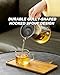 ZENS Design Glass Teapot with Infuser, 23 oz Small Loose Leaf Tea Steeper Pot with Stainless Steel Spout for Hot Tea Steeper, Oval Handle Clear Tea Pot with infusers for Loose Tea Lovers Gifts