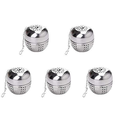 Colador De Té Esférico De Acero Inoxidable Colador de té con Gancho y Cadena Paquete de 5 Filtros de té de Acero…