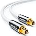 Produktbild deleyCON 3,0m Optisches Digital Audio Kabel - S/PDIF - 2x Toslink Stecker - LWL Lichtwellenleiter Kabel Metallstecker 5mm Flexibel - Weiß