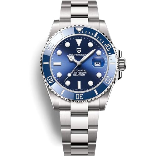 RollsTimi Hombres Reloj Mecánico de Lujo Bisel de Cerámica Reloj Automático Cristal de Zafiro PO-1639