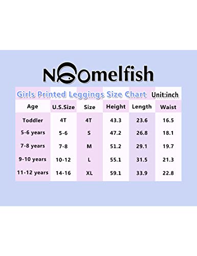 Noomelfish Toddler Girls Floral Printed Leggings Soft Full Length Stretch Pants, Blue Floral, Size 4T #TOP1