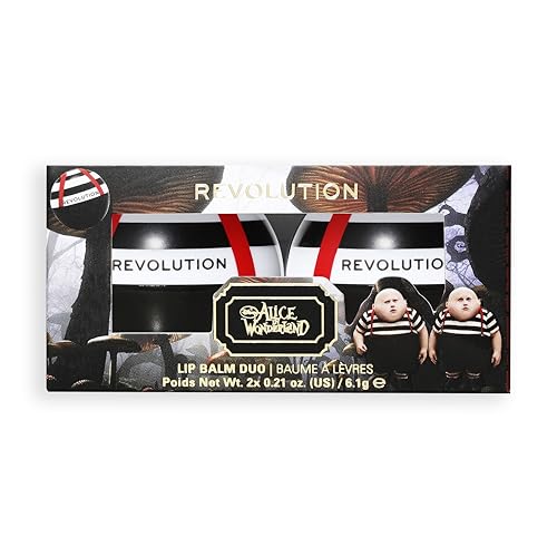Revolution Beauty, Disney's Alice in Wonderland x Revolution Fat Boys Bálsamos Labiales, Maquillaje de Labios para Disfraz de Halloween, Vegano & Libre de Crueldad