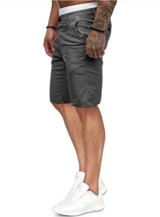 Image of HUNGSON Mens Slim Fit Shorts Stretch Chino Short Pants