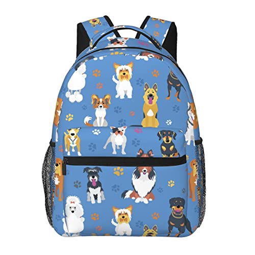 Mochila casual de gran capacidad con patrón de perro Labrador para hombres y mujeres