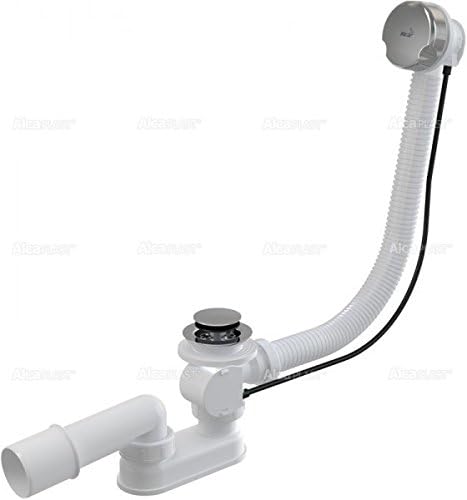 A51Cr-Up Drainage Fitting for Bath Drain Siphon diameter: 52 MM, Chrome-Plated Metal 80 CM