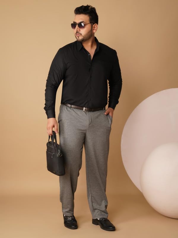 Image of OOMPH! Luxury Lycra Stretchable Formal Pants for Men | Stylish Slim Fit Men's Wear Trousers for Office or Party | Mens Fashion Dress Trouser Pant