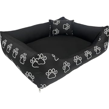 Cama Caminha para Pet Cachorro Gato Media 60x50 com Zíper Lavável e Fundo Impermeável (Patinhas)