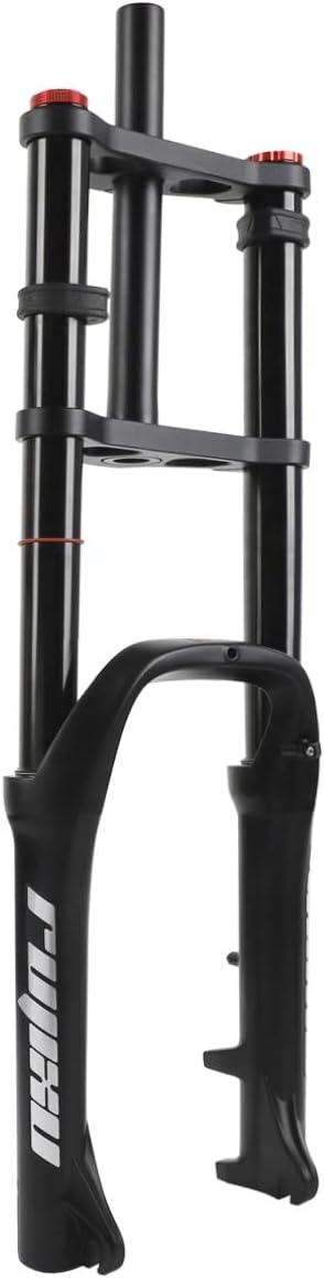 20 Inch Fat Fork 4.0" Tire Disc Brake Travel 140mm MTB Bike Air Suspension Fork 1-1/8" DH Rebound Adjustment QR Electric Bicycle Front Fork 9x135mm