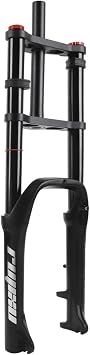 20 Inch Fat Fork 4.0" Tire Disc Brake Travel 140mm MTB Bike Air Suspension Fork 1-1/8" DH Rebound Adjustment QR Electric Bicycle Front Fork 9x135mm