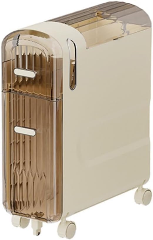 YAYASHANLI Bathroom Storage Box Slim Toilet Paper Storage Cabinet 7Inch with Clear Drawers And Casters for Kitchen, Bathroom, Laundry,B,2Tier(B,2Tier)