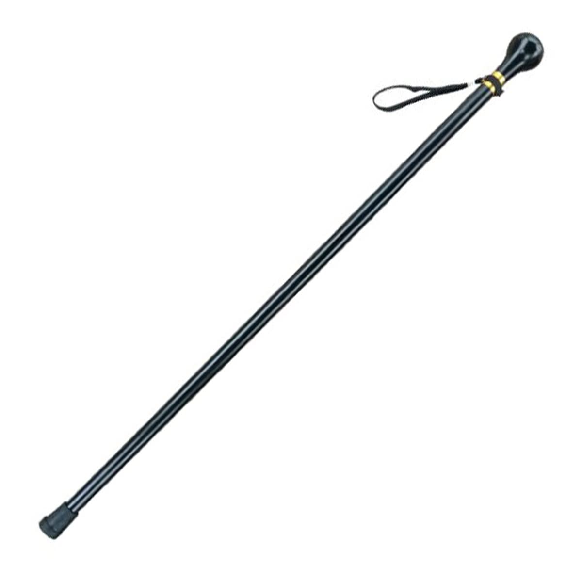 Bastón de madera con punta de goma, mango redondo, bastón de madera maciza para hombres y mujeres, 77 a 93 cm de altura, para padres y madres (negro, 80 cm)