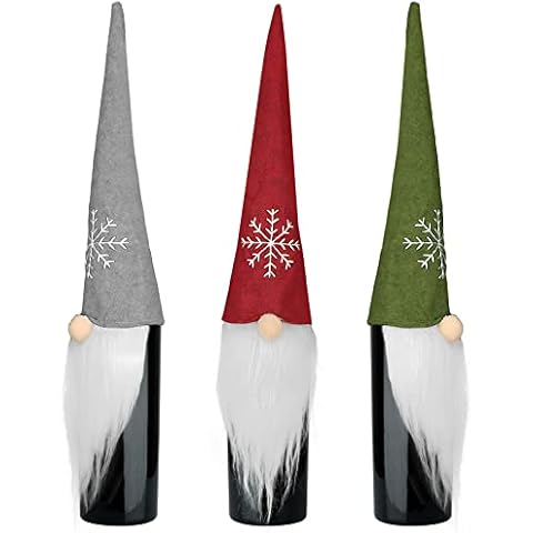 Christmas Wine Bottle Covers, 3pcs Cute Christmas Bottle Bags for Wine Christmas Decoration Faceless Santa Doll Christmas Bottle Bags Wine Decorative Cover Ornaments Xmas Party Decoration Cover